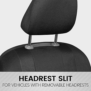 BDK carXS Seat Covers for Cars, Black Two-Tone with Matching Back Seat Cover, Made to Fit Most Auto Truck Van SUV, Interior Car Accessories, Full Set
