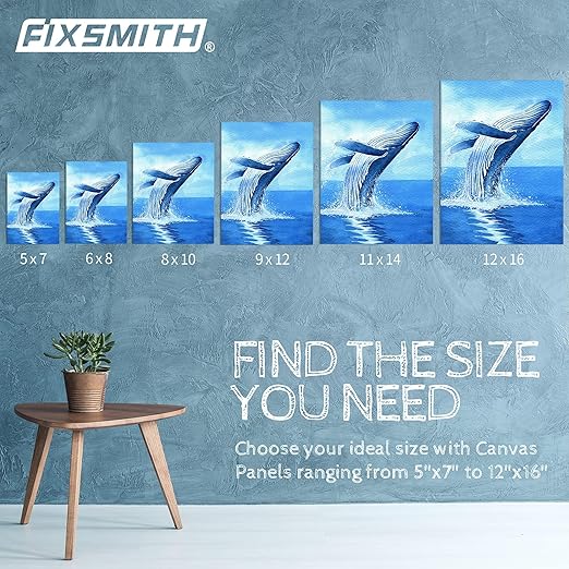 FIXSMITH Canvas Boards for Painting 8x10 Inch, Super Value 12 Pack White Blank Canvas Panels, 100% Cotton Primed, Painting Art Supplies for Professionals, Hobby Painters, Students & Kids