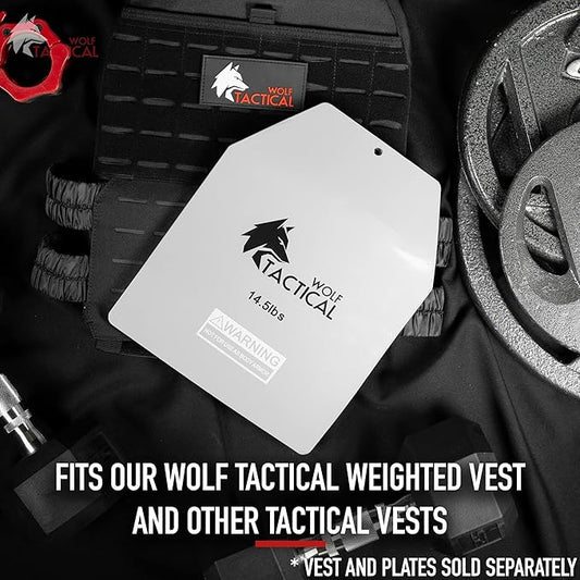 WOLF TACTICAL Curved Weight Vest Plates – 5.75/8.75/14.5LB Pairs – Contoured Ergonomic Fit – WODs, Strength Training, Running, Heavy Workouts