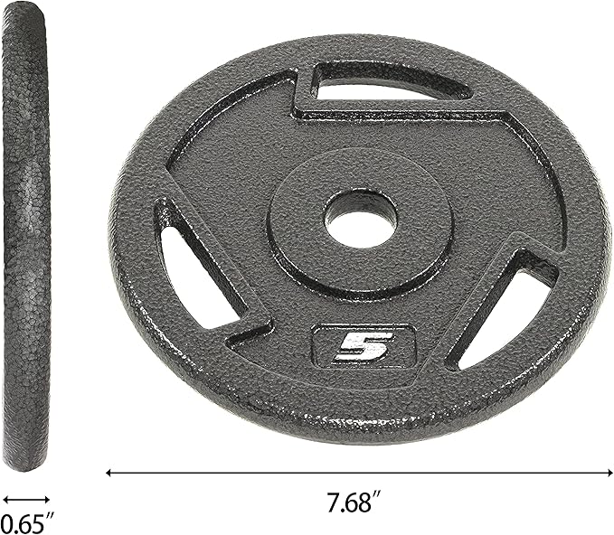 BalanceFrom Cast Iron Plate Weight Plate for Strength Training, Weightlifting and Crossfit, 1-Inch or 2-Inch, Standard or Olympic