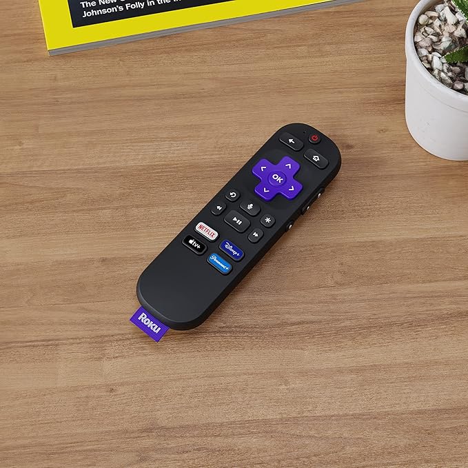 Roku Voice Remote  Replacement TV Remote Control with Voice Control, Simple Setup,  Pre-Set App Shortcuts - Compatible with Roku TV, Players,  Audio Devices