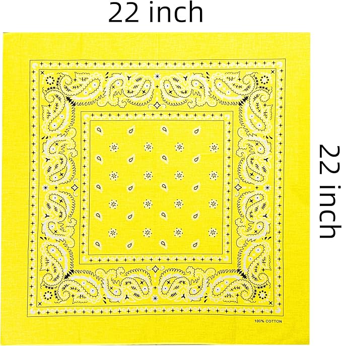 Vamqor 100% Cotton 10 Pack Fine Bandanas