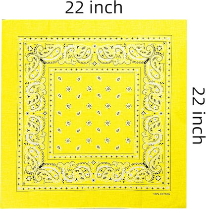 Vamqor 100% Cotton 10 Pack Fine Bandanas
