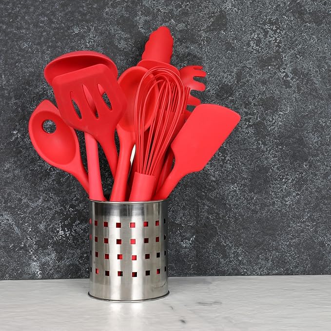 Chef Craft Premium Silicone Spreader Spoon, 11 inches, Red Color
