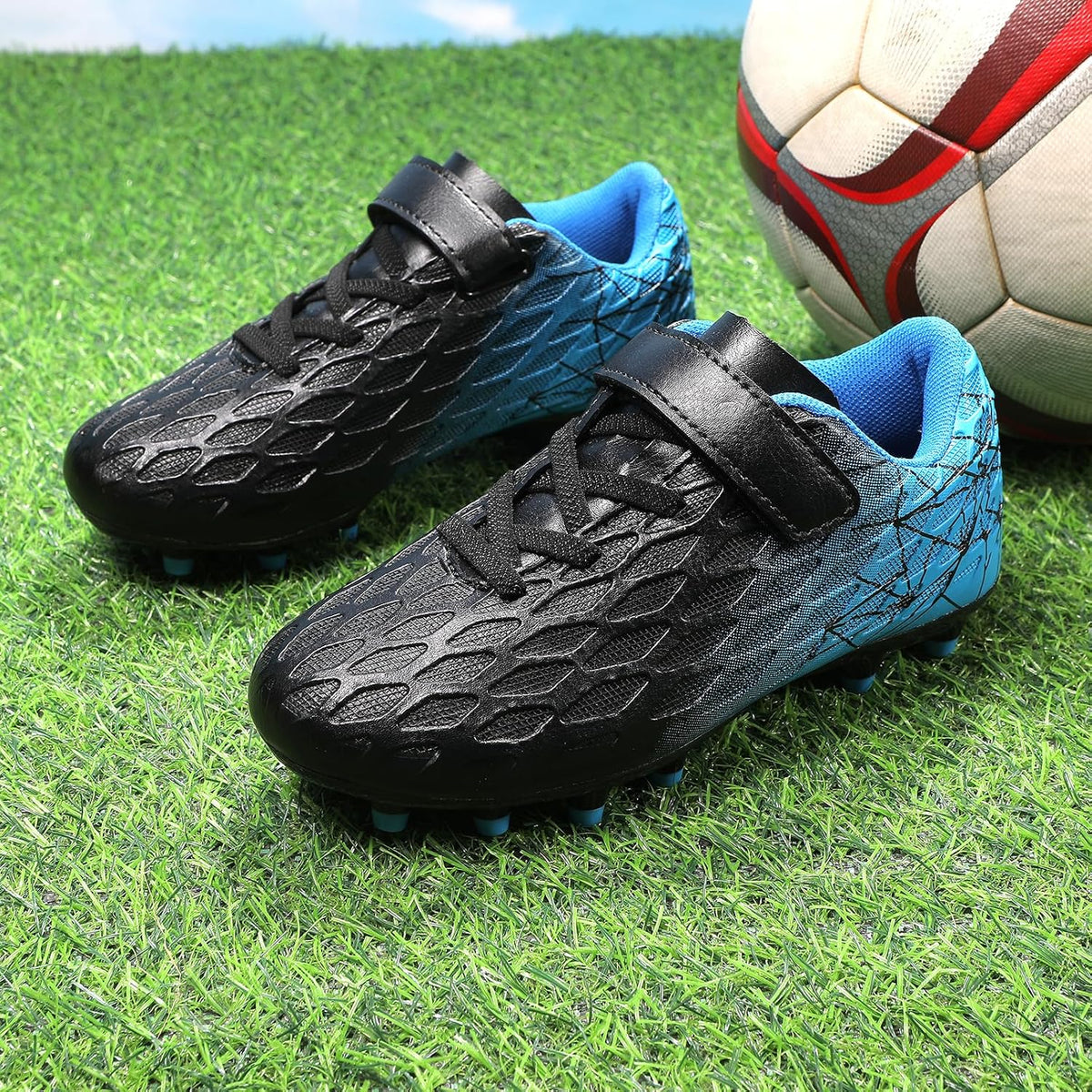 Skerxut Soccer Cleats, Kids Firm Ground Football Shoes, Boys Girls Athletic Outdoor .