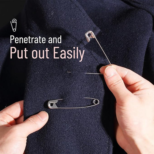 Mr. Pen- Safety Pins Assorted, 400 Pack, 5 Different Sizes, Silver, Assorted Safety Pins, Safety Pin, Small Safety Pins, Safety Pins Bulk, Large Safety Pins, Safety Pins for Clothes