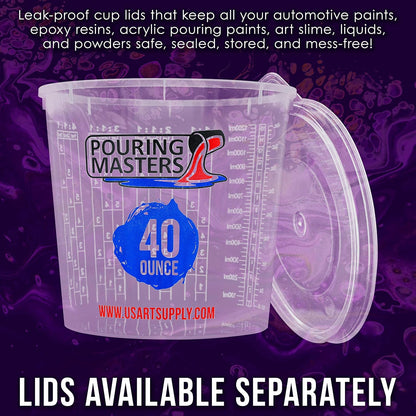 Pouring Masters 40 oz Graduated Plastic Mixing Cups, Box of 10