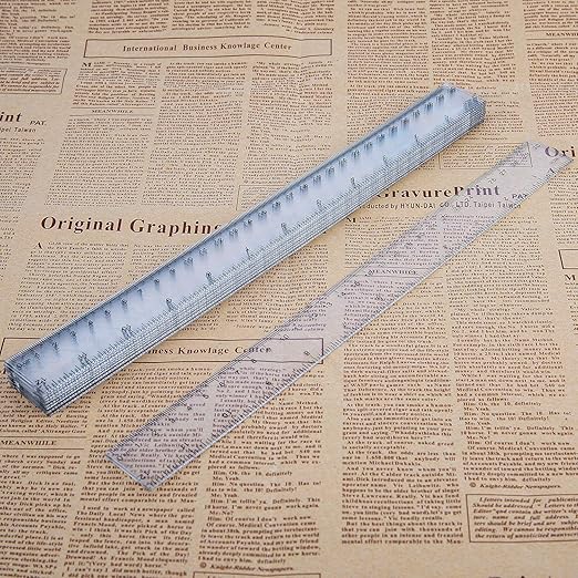 AIEX 10 Pieces Plastic Ruler with Inches and Metric Straight Ruler Transparent Ruler Measuring Tool for School, Office,Home (30 cm,12 Inches)