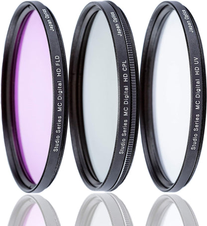 Ultimaxx Professional 3-Piece Multi-Coated Filter Set for Digital and Video Cameras with HD Optics and 52mm Diameter