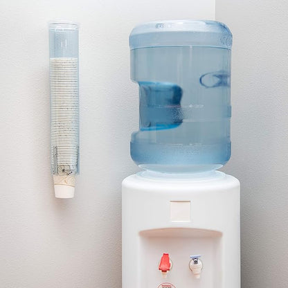 San Jamar Small Pull-Type Cup Dispenser Fits 3-4.5 Oz Cone Cups, 3-5 Oz Flat Cups with Flip Caps for Restaurants, Dining Halls, and Fast Food, Plastic, 16 Inches, Blue