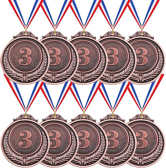 Swpeet Winner Medals Gold Silver Bronze Award Medals, 1st 2nd 3rd Award Medals with Neck Ribbon, Olympic Style Medals Prizes for Competitions, Party Decorations and Awards