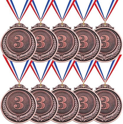 Swpeet Winner Medals Gold Silver Bronze Award Medals, 1st 2nd 3rd Award Medals with Neck Ribbon, Olympic Style Medals Prizes for Competitions, Party Decorations and Awards