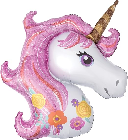 Anagram 33" Magical Unicorn Super Shape Balloon, Multicolor