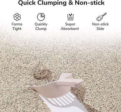 FUKUMARU Tofu Cat Litter, Strong Clumping Cat Litter Pellets, Effective Oder Control, Ultra Absorbent, Dust Free, Natural, Flushable, Lightweight, Low Tracking, White Tea, 6lb x 3 Bags