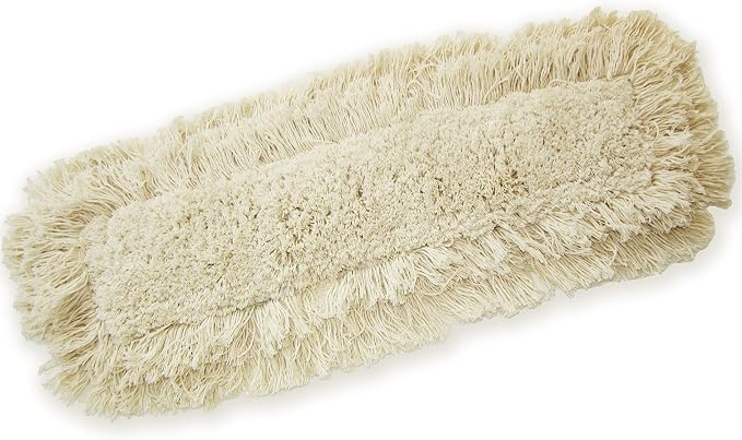 24" Industrial Strength Washable Cotton Dust Mop Refill, Replacement Head for Home & Commercial Use, Fits 24 Inch Frame, Cleans Hardwood, Laminate, Concrete, or Other Floor Systems (24")