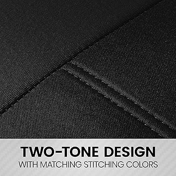 BDK carXS Seat Covers for Cars, Black Two-Tone with Matching Back Seat Cover, Made to Fit Most Auto Truck Van SUV, Interior Car Accessories, Full Set