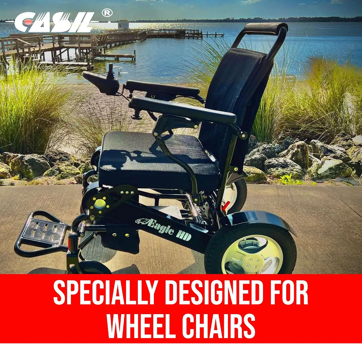 Casil 12V 18AH Deep Cycle Wheelchair Battery Compatible with Pride Mobility Go-Go Elite Traveler Plus Wheelchair MKB ES17 12 Scooter Wheelchair, Nut and Bolt Terminal