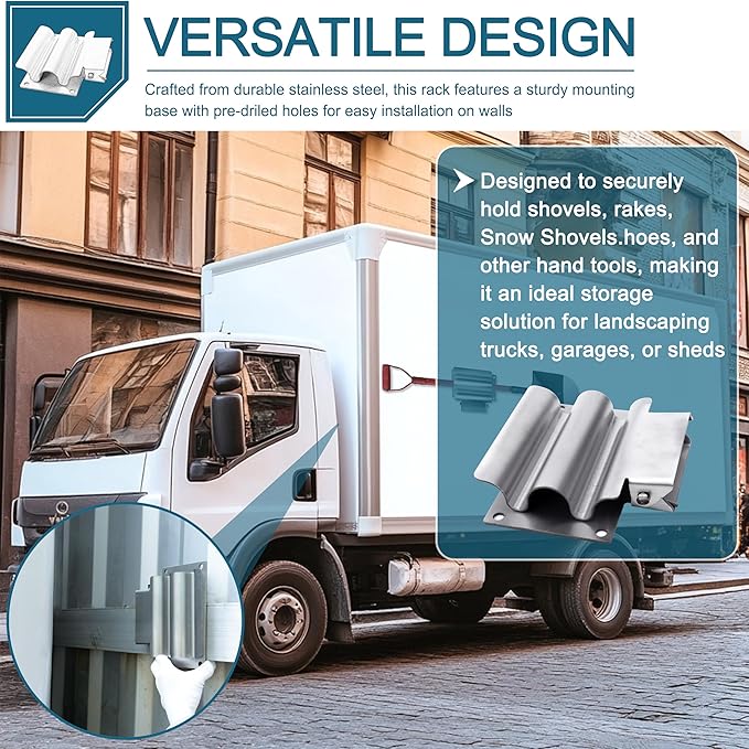 Shovel Holder, Spring Loaded Stainless for Dump TruckTrailer,for Shovels, Rakes,Snow Shovels,Hoes, Heavy Duty  SH675SS