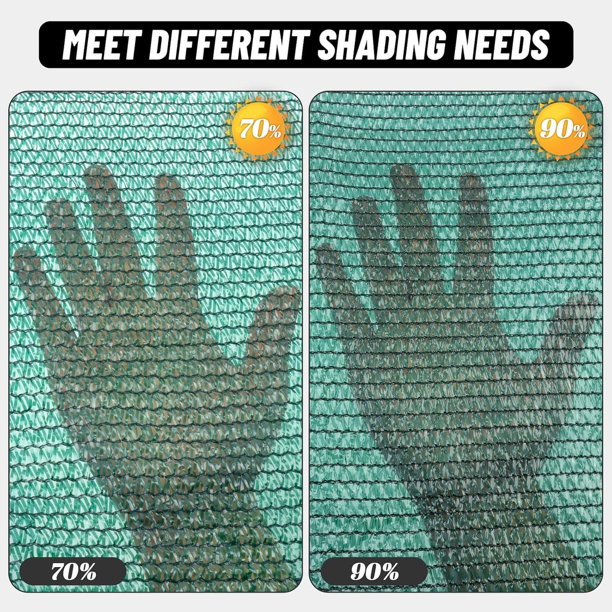 Cool Area 40% Sun Shade Cloth Mesh Tarp with Grommets for Plant Cover 6x8ft Patio Canopy Garden Pergola Greenhouse Car Barn Kennel Black