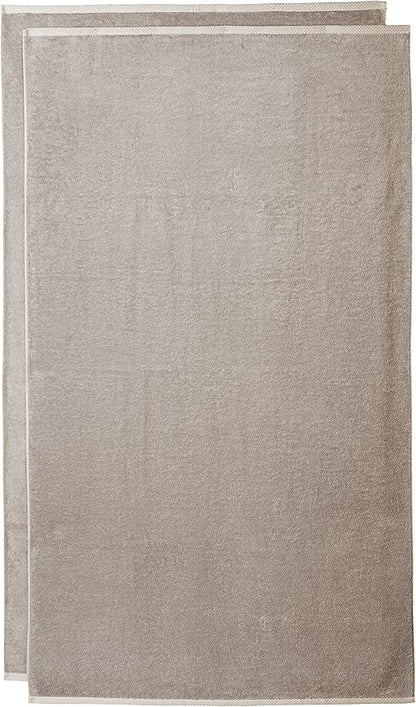Basics - 2 Piece Quick-Dry Oversize Bath Towel, 100 Cotton, Platinum, 54" x 30"