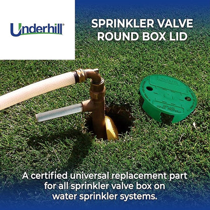 Underhill Sprinkler Valve Round Box Lid, VersaLid 6 Inch to 7 Inch Universal Cover for Automatic Irrigation System, Green, VL-6