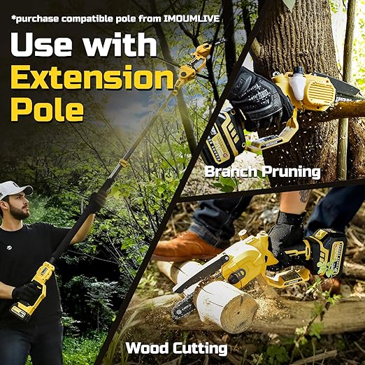 Mini Chainsaw Cordless 6 Inch, 32FT/S Fast Powerful Cutting, Brushless Electric Handheld Chain Saw with 3.0Ah Battery Powered, Auto Oiler, Lightweight, Sharp for Tree Trimming Pruning(Upgrade Version)