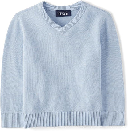 The Children's Place Baby Boys' and Toddler Long Sleeve V-Neck Pullover Sweater