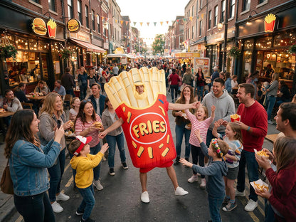 Halloween Inflatable Chips Costume Adult,Blow Up Fries Suit Men Women