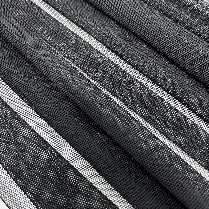 Ice Fabrics 4-Way Stretch Power Mesh Fabric by The Yard - 60" Wide Nylon Spandex Sheer Net Fabric - Breathable  Stretchy Mesh Fabric for Sewing Activewear, Dresses, Crafts - Black - 1 Yard
