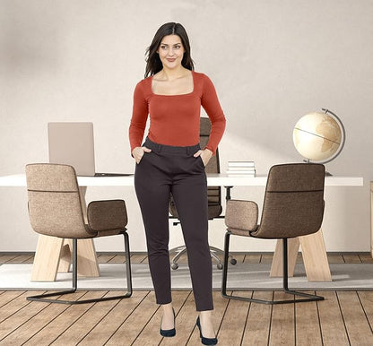 Marycrafts Women's Pull On Stretch Yoga Dress Business Work Pants