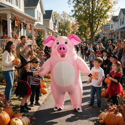 Halloween Inflatable Costume Adult,Blow Up Full Body Pig Suit Men Women