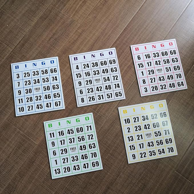 Yuanhe Jumbo Bingo Game Cards - 50 Pack Easy Read Bingo Set for Kids Party, School, Family Gathering, Casino Trip
