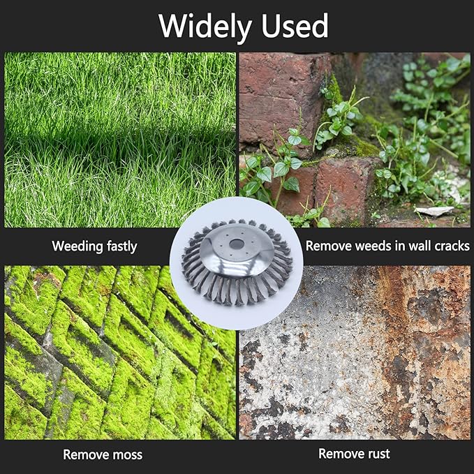 OXT 8 in Unbreakable Wired Trimmer Blade, Steel Wire Brush Cutter Trimmer Head