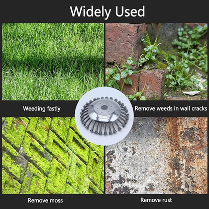 OXT 8 in Unbreakable Wired Trimmer Blade, Steel Wire Brush Cutter Trimmer Head