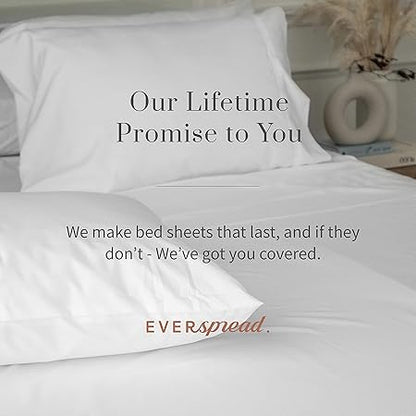 Everspread Bed Linen Set, (4 Piece Sheet Set), King Size, White. Ultra-Soft  Breathable. Luxury Bedding. Deep Pockets - Fits Mattresses up to 16 inches. Wrinkle  Fade Resistant