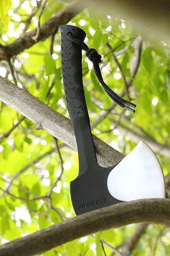 Schrade Delta Class Bedrock Camp Axe 11.1in Full Tang Hatchet with 3.6in Stainless Steel Blade and TPR Handle for Outdoor Survival Camping and Everyday Tasks