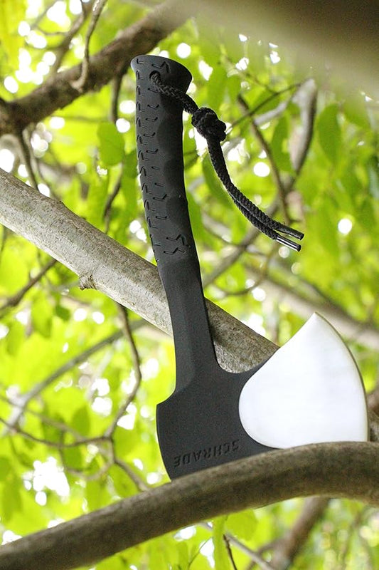 Schrade Delta Class Bedrock Camp Axe 11.1in Full Tang Hatchet with 3.6in Stainless Steel Blade and TPR Handle for Outdoor Survival Camping and Everyday Tasks