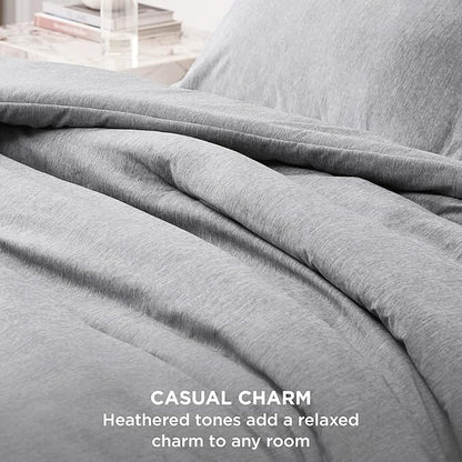 Bedsure Queen Comforter Set - Grey Soft Bedding for All Seasons, Cationic Dyed Bed Set, 3 Pieces, 1 Queen Size Comforter (90"x90") and 2 Pillow Shams (20"x26"2")