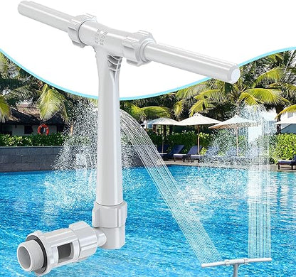 Pool Fountain - Dual Spray Water Fountains for Above Ground/Inground Pools, 2-in-1 Adjustable Waterfall Pool Sprinkler Fountain for Cooling (for in-tex & for Best-Way & Hay-Ward & Cole-Man)
