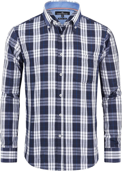 These premium cotton-blend plaid shirts from Alimens & Gentle come in a variety of stylish designs to complement any outfit.