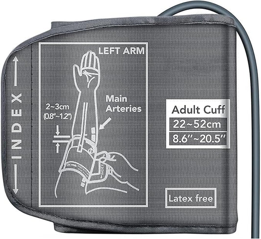 Replacement Extra Large Cuff for Omron BP Monitors 22-52CM Big Arm - Adjustable XL Blood Pressure Cuff, Includes 4 Universal Interface, Blood Pressure Monitors Large Cuff Compatible