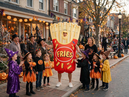 Halloween Inflatable Chips Costume Adult,Blow Up Fries Suit Men Women
