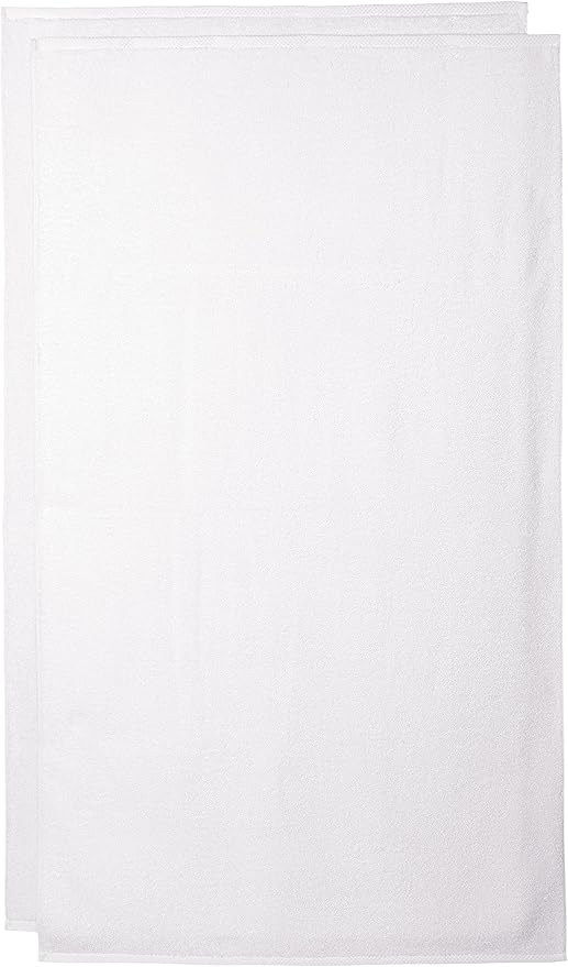 Basics - 2 Piece Quick-Dry Oversize Bath Towel, 100 Cotton, White, 54" x 30"
