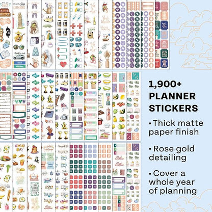 Legend Mega Sticker Pack  1,900 Small Stickers for Planner, Journal  Calendar  Aesthetic, Inspirational, Seasonal, Dates, Months, Holidays, Wellness  Budget Stickers  Planner Accessories