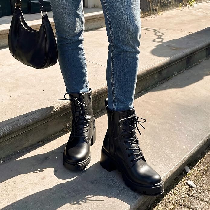 Step into fall and winter with these versatile ankle boots featuring a classic lace-up design, chunky heel, and lightweight yet durable construction.