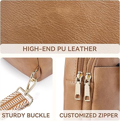 BOSTANTEN Sling Bag for Women Crossbody Bag Vegan Leather Cross Body Purse Large Fanny Pack Travel Purse