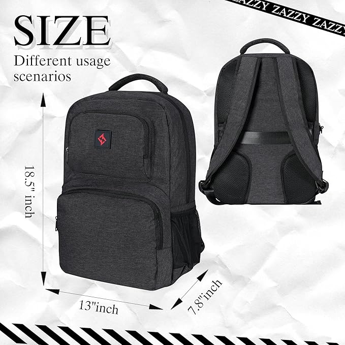 zazzy Smell Proof Backpack with Lock Smell Proof Bags with Combination Lock Travel Backpack for Men  Women Black