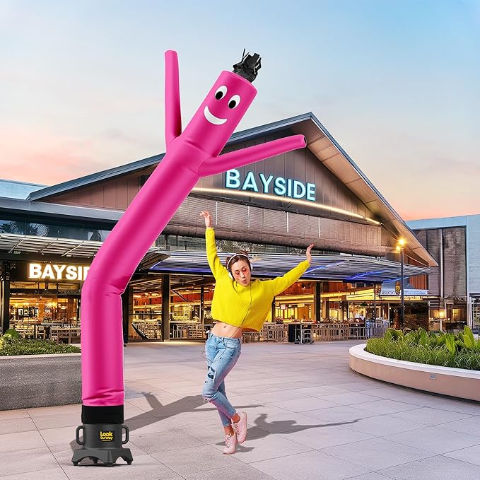 LookOurWay Air Dancers Inflatable Tube Man Attachment - 10 Feet Tall Wacky Waving Inflatable Dancing Tube Guy for Business Promotion - Blower Not Included - Pink