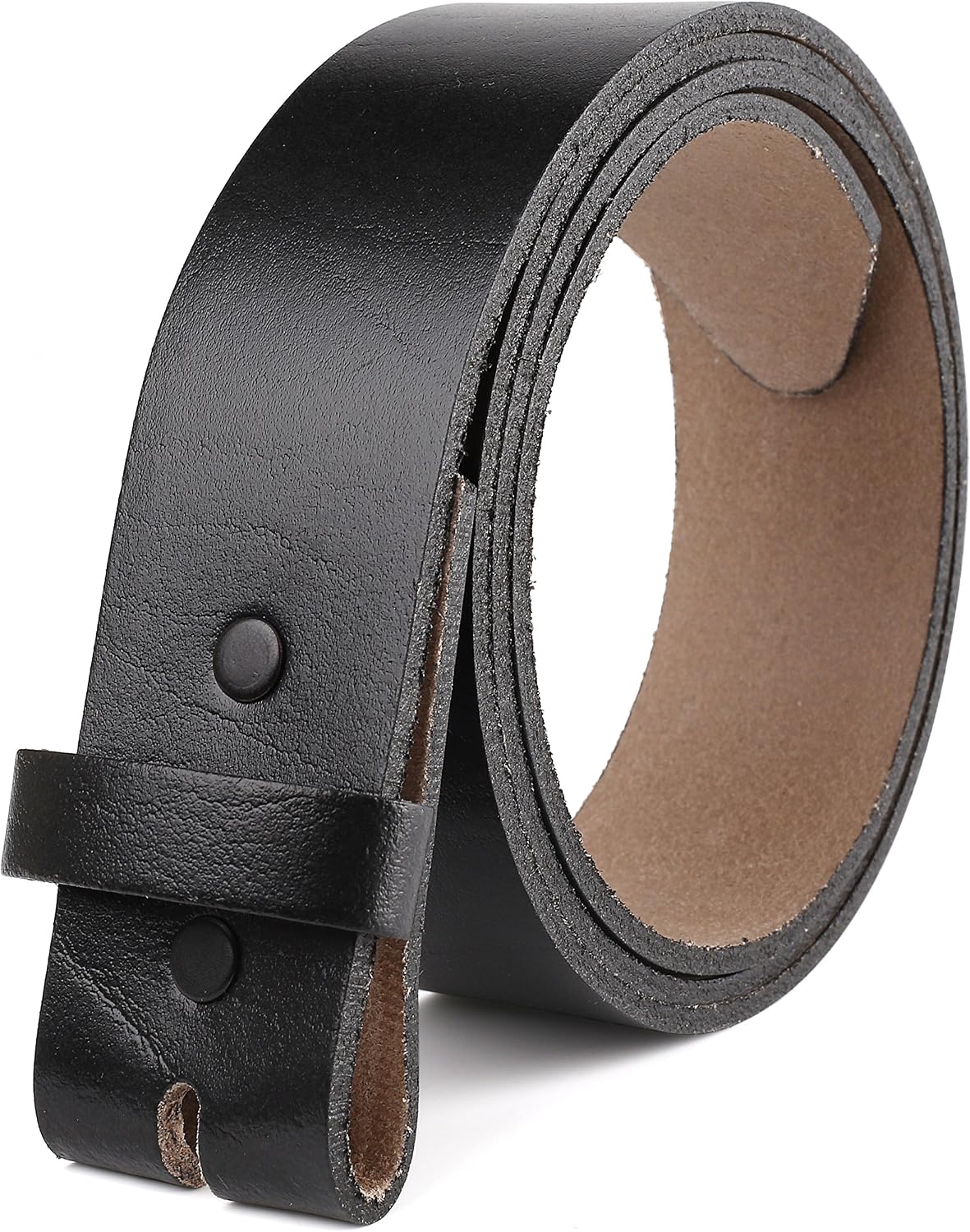 F&L CLASSIC Belt for buckle men Snap on Strap Full Grain One Piece Leather no buckle,1 1/2" Wide, USA 38 (Fits Waist 36"-37")