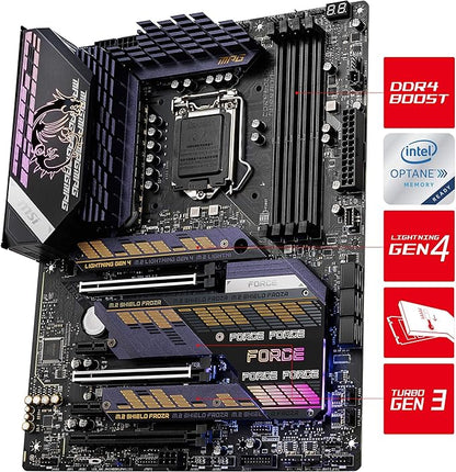 MPG MPG Z590 Gaming Force Gaming Motherboard (ATX, 11th/10th Gen Intel Core, LGA 1200 Socket, DDR4, PCIe 4, CFX, M.2 Slots, USB 3.2 Gen 2, DP/HDMI, Mystic Light RGB)